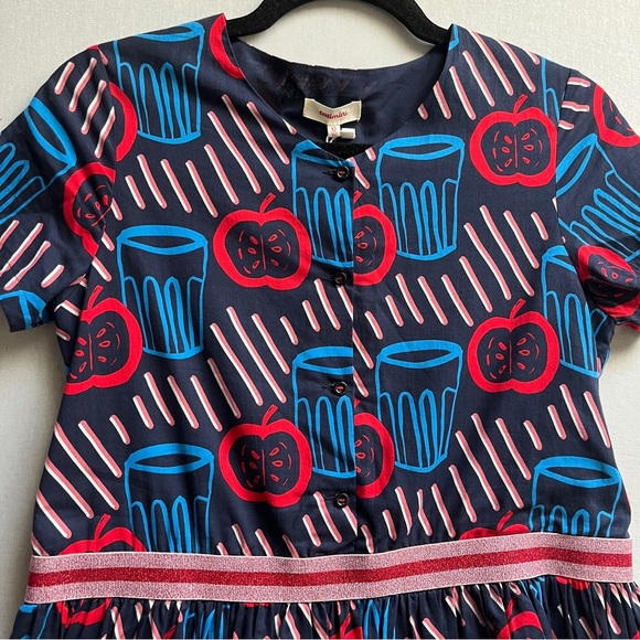NWT Catimini printed Kids Cotton Dress Sz 12 - Picture 4 of 11